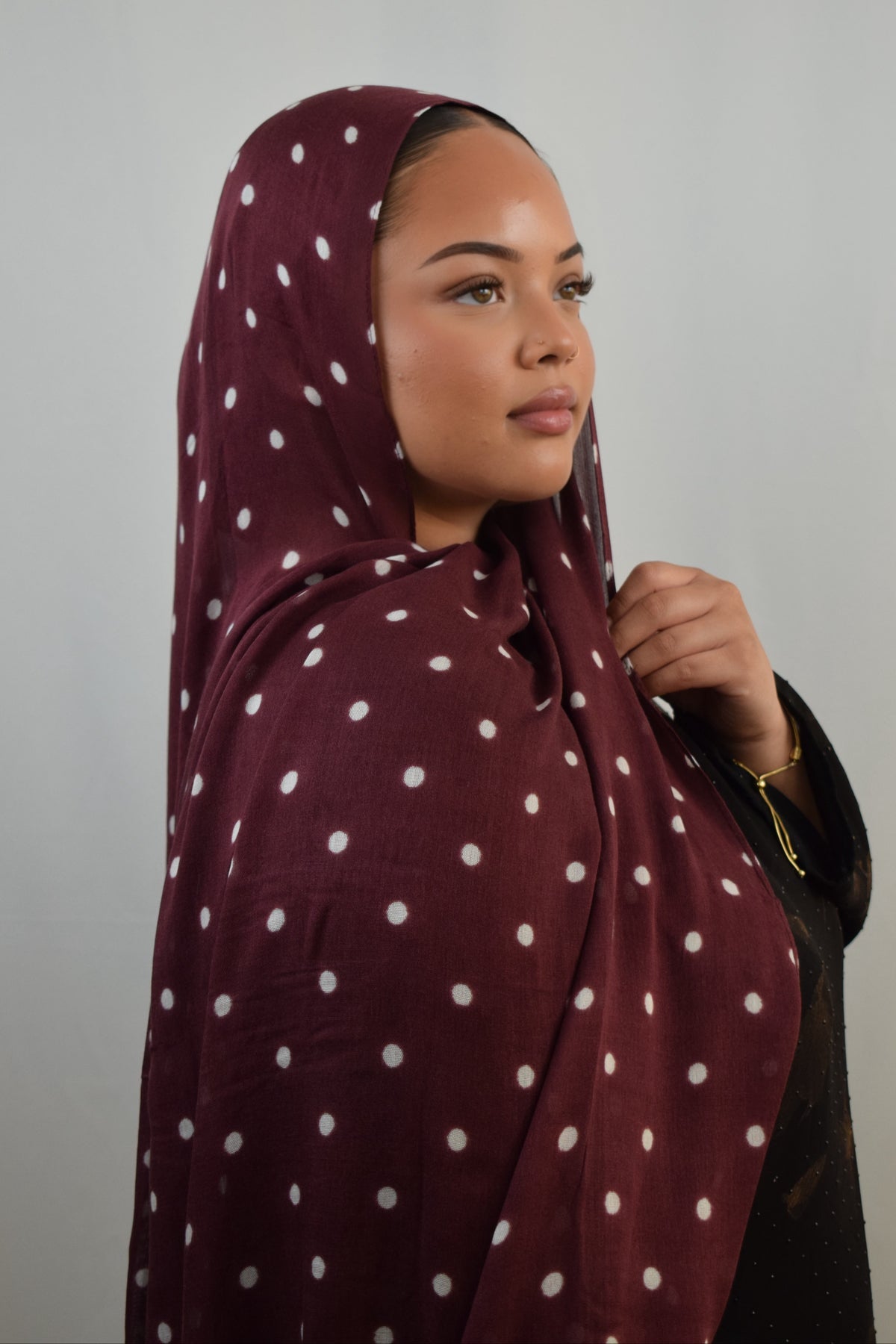 Burgundy & White Polka Dots Modal