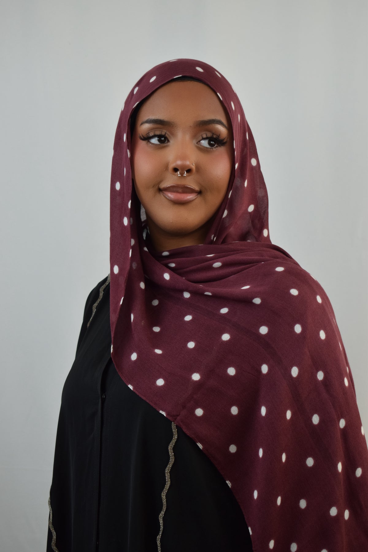 Burgundy & White Polka Dots Modal